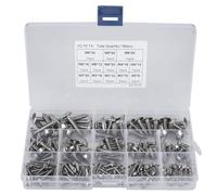 Yuecoom Viti a Testa Piatta, 180 Pezzi M3 M4 M5 M6 Set di Assortimento di Viti Autofilettanti a Testa Piatta in Acciaio Inossidabile per Kit Assortimento di Viti per Legno Phillip