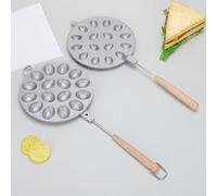Yuecoom Walnuss -Kekshersteller Nicht -Stick -Nuss -Maker Oval Cookies Backwerkzeug mit Holzgriff für die Küche (16 Holes)