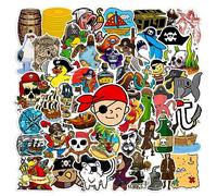 YUEcthynous Adesivi Pirati,100 Adesivi Pirati Notebook-Adesivi a Tema Caccia al Tesoro adatti per adulti e Bambini,Laptop,Skateboard,Moto,Skateboard,Biciclette