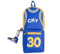 YUEcthynous - Astuccio per matite da giocatore di basket, grande capacità, con maglietta colorata da 24 giocatori, astuccio con doppia cerniera, grande capacità, 2 scomparti, borsa da scuola in tela