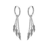 YUEcthynous Flussu, orecchini a forma di piuma, in argento 925, da donna, simbolo di leggerezza e felicità