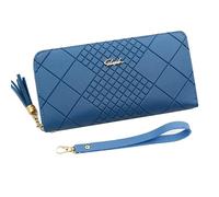 YUEcthynous Grande Portamonete da Donna in Pelle Sintetica Morbida - Compatta e in un Portafoglio da Donna - in Colori Molto Belli con Molti Scomparti, Contemporaneo, blu, M, Rétro