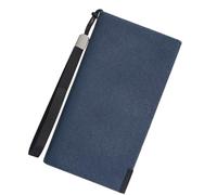 YUEcthynous Portafoglio Lungo in Pelle per Uomo - Grande Portafoglio con Molti Scomparti Design, Peso Leggero 200g, Portafoglio RFID Blocking in Vera Pelle per Uomini, Blu, M, Rétro