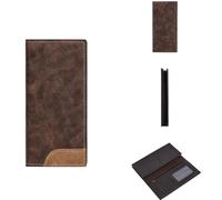 YUEcthynous Portafoglio Lungo in Pelle per Uomo - Grande Portafoglio con Molti Scomparti Design, Peso Leggero 200g, Portafoglio RFID Blocking in Vera Pelle per Uomini, caffè, M, Rétro