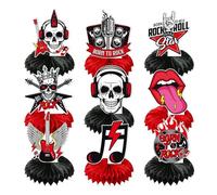 YUEcthynous Rock and Roll Theme Music Party Decoration Honeycomb Ornamento, decorazione per feste di compleanno, decorazione per feste di compleanno