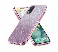 YUECXIN Cover 2 in 1 per OPPO A5M/OPPO A5, Custodia Trasparente Sottile in Silicone con Carta Glitter Rimovibile, Bumper Antiurto Antigiallo per Donna Ragazza, Rosa