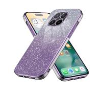 YUECXIN Cover 2 in 1 per Xiaomi 17T Pro 5G, Custodia Trasparente Sottile in Silicone con Carta Glitter Rimovibile, Bumper Antiurto Antigiallo per Donna Ragazza, Viola