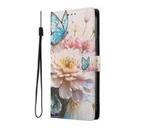 YUECXIN Cover Honor Magic 8 Pro 5G, Elegante Custodia Portafoglio Pelle PU con Porta Carte e Supporto, Interno TPU Antiurto, Motivo Chic per Donna, Farfalla & Fiori