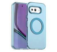 YUECXIN Cover Magnetica per Google Pixel 10a 5G Compatibile con MagSafe, Custodia Ultra Sottile Traslucida Opaca PC Posteriore Morbido Antiurto TPU Bumper Case. Blu