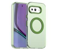 YUECXIN Cover Magnetica per Google Pixel 10a 5G Compatibile con MagSafe, Custodia Ultra Sottile Traslucida Opaca PC Posteriore Morbido Antiurto TPU Bumper Case. Verde