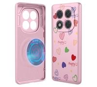 YUECXIN Cover Magnetica per Xiaomi Redmi Note 14 Pro 5G/Poco X7 5G con Ricarica Wireless Magnetica Custodia, Ultra Sottile Morbido Silicone Liquido Amore Motivo Antiurto Donna Case. U1