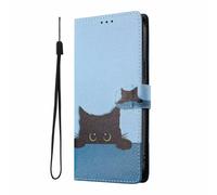 YUECXIN Cover Oppo A6 Pro 5G/4G, Elegante Custodia Portafoglio Pelle PU con Porta Carte e Supporto, Interno TPU Antiurto, Motivo Chic per Donna, Gatto Nero
