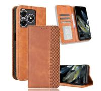 YUECXIN Cover per Blackview Wave 8C/Wave 8/OSCAL Flat 2, Flip Caso in PU Pelle Premium Portafoglio Custodia con Carta Fessura, Supporto Stand, Chiusura Magnetica, Antiurto Case, Marrone