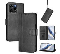 YUECXIN Cover per Doogee Note 58/Doogee Note 58 Pro Flip Custodia in Pelle PU, Cover a Portafoglio in Libro, Funzione Supporto, Magnetica, Slot Schede, Antiurto TPU Custodia.Nero