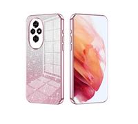 YUECXIN Cover per Honor 200, Custodia da Donna Lucida in Colore Sfumato Brillantini Elettrolitico, Premio Ultra Sottile Molle Antiurto TPU Silicone Case, Rosa