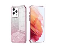 YUECXIN Cover per Honor 200 Lite 5G, Custodia da Donna Lucida in Colore Sfumato Brillantini Elettrolitico, Premio Ultra Sottile Molle Antiurto TPU Silicone Case, Rosa