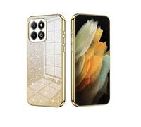 YUECXIN Cover per Honor 200 Smart, Custodia da Donna Lucida in Colore Sfumato Brillantini Elettrolitico, Premio Ultra Sottile Molle Antiurto TPU Silicone Case, Oro