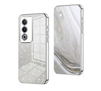 YUECXIN Cover per OPPO A80 5G, Custodia da Donna Lucida in Colore Sfumato Brillantini Elettrolitico, Premio Ultra Sottile Molle Antiurto TPU Silicone Case, Argento