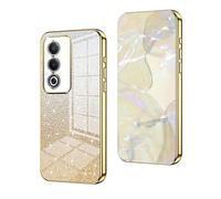 YUECXIN Cover per OPPO A80 5G, Custodia da Donna Lucida in Colore Sfumato Brillantini Elettrolitico, Premio Ultra Sottile Molle Antiurto TPU Silicone Case, Oro