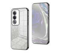 YUECXIN Cover per OPPO A80 5G, Custodia da Donna Lucida in Colore Sfumato Brillantini Elettrolitico, Premio Ultra Sottile Molle Antiurto TPU Silicone Case, Nero