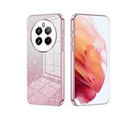 YUECXIN Cover per Realme 12 Pro 5G/Realme 12 Pro+ Plus 5G, Custodia da Donna Lucida in Colore Sfumato Brillantini Elettrolitico, Premio Ultra Sottile Molle Antiurto TPU Silicone Case, Rosa