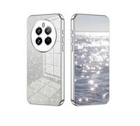 YUECXIN Cover per Realme 12 Pro 5G/Realme 12 Pro+ Plus 5G, Custodia da Donna Lucida in Colore Sfumato Brillantini Elettrolitico, Premio Ultra Sottile Molle Antiurto TPU Silicone Case, Argento