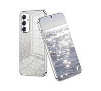 YUECXIN Cover per Samsung Galaxy A16 5G / 4G, Custodia da Donna Lucida in Colore Sfumato Brillantini Elettrolitico, Premio Ultra Sottile Molle Antiurto TPU Silicone Case, Argento