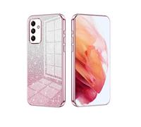 YUECXIN Cover per Samsung Galaxy A25 5G, Custodia da Donna Lucida in Colore Sfumato Brillantini Elettrolitico, Premio Ultra Sottile Molle Antiurto TPU Silicone Case, Rosa