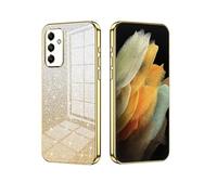 YUECXIN Cover per Samsung Galaxy A25 5G, Custodia da Donna Lucida in Colore Sfumato Brillantini Elettrolitico, Premio Ultra Sottile Molle Antiurto TPU Silicone Case, Oro