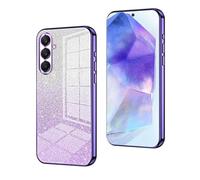 YUECXIN Cover per Samsung Galaxy A36 5G, Custodia da Donna Lucida in Colore Sfumato Brillantini Elettrolitico, Premio Ultra Sottile Molle Antiurto TPU Silicone Case, Viola