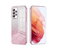 YUECXIN Cover per Samsung Galaxy A52s 5G/Samsung Galaxy A52, Custodia da Donna Lucida in Colore Sfumato Brillantini Elettrolitico, Premio Ultra Sottile Molle Antiurto TPU Silicone Case, Rosa