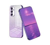YUECXIN Cover per Samsung Galaxy S24 FE, Custodia da Donna Lucida in Colore Sfumato Brillantini Elettrolitico, Premio Ultra Sottile Molle Antiurto TPU Silicone Case, Viola