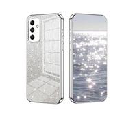 YUECXIN Cover per Samsung Galaxy S24 Plus, Custodia da Donna Lucida in Colore Sfumato Brillantini Elettrolitico, Premio Ultra Sottile Molle Antiurto TPU Silicone Case, Argento