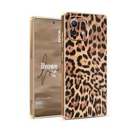 YUECXIN Cover per Xiaomi 11 Lite 5G NE/Xiaomi Mi 11 Lite, Custodia in Moda con Stampa Leopardata Marrone, Ultra Sottile Antiurto Cover Morbida TPU Lente All-inclusive Case per Donne. Leopardo
