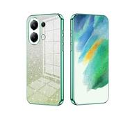 YUECXIN Cover per Xiaomi Redmi Note 13 4G, Custodia da Donna Lucida in Colore Sfumato Brillantini Elettrolitico, Premio Ultra Sottile Molle Antiurto TPU Silicone Case, Verde