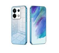 YUECXIN Cover per Xiaomi Redmi Note 13 5G, Custodia da Donna Lucida in Colore Sfumato Brillantini Elettrolitico, Premio Ultra Sottile Molle Antiurto TPU Silicone Case, Blu