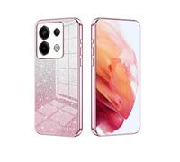 YUECXIN Cover per Xiaomi Redmi Note 13 Pro 5G/POCO X6 5G, Custodia da Donna Lucida in Colore Sfumato Brillantini Elettrolitico, Premio Ultra Sottile Molle Antiurto TPU Silicone Case, Rosa