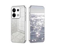 YUECXIN Cover per Xiaomi Redmi Note 13 Pro 5G/POCO X6 5G, Custodia da Donna Lucida in Colore Sfumato Brillantini Elettrolitico, Premio Ultra Sottile Molle Antiurto TPU Silicone Case, Argento