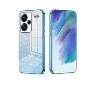 YUECXIN Cover per Xiaomi Redmi Note 13 Pro+ Plus 5G, Custodia da Donna Lucida in Colore Sfumato Brillantini Elettrolitico, Premio Ultra Sottile Molle Antiurto TPU Silicone Case, Blu