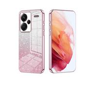 YUECXIN Cover per Xiaomi Redmi Note 13 Pro+ Plus 5G, Custodia da Donna Lucida in Colore Sfumato Brillantini Elettrolitico, Premio Ultra Sottile Molle Antiurto TPU Silicone Case, Rosa