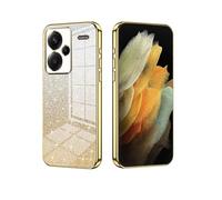 YUECXIN Cover per Xiaomi Redmi Note 13 Pro+ Plus 5G, Custodia da Donna Lucida in Colore Sfumato Brillantini Elettrolitico, Premio Ultra Sottile Molle Antiurto TPU Silicone Case, Oro