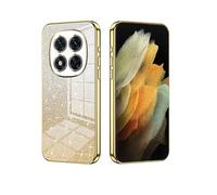 YUECXIN Cover per Xiaomi Redmi Note 14 Pro 4G, Custodia da Donna Lucida in Colore Sfumato Brillantini Elettrolitico, Premio Ultra Sottile Molle Antiurto TPU Silicone Case, Oro