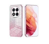 YUECXIN Cover per Xiaomi Redmi Note 14 Pro 4G, Custodia da Donna Lucida in Colore Sfumato Brillantini Elettrolitico, Premio Ultra Sottile Molle Antiurto TPU Silicone Case, Rosa