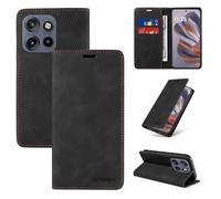 YUECXIN Custodia di Lusso per Motorola Edge 60 Neo/Edge 50 Neo/ThinkPhone 25, Cover Portafoglio in Pelle PU Antiurto con Supporto Magnetico & Case con Protezione RFID Antifurto, Nero