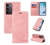 YUECXIN Custodia di Lusso per Realme C75 4G/Realme 14X 5G, Cover Portafoglio in Pelle PU Antiurto con Supporto Magnetico & Case con Protezione RFID Antifurto, Rosa