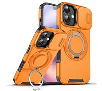 YUECXIN Custodia Magnetica per OPPO A5M / OPPO A5 5G/4G - Silicone Rigido PC Antiurto Cover con Copertura Scorrevole Fotocamera & Anello Supporto Girevole 360°, Giallo