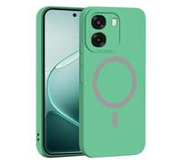 YUECXIN Custodia Magnetica Silicone per OPPO A6X / OPPO A6 5G/4G/ OPPO A6K, [Protezione Completa Della Fotocamera] [Ricarica Wireless] Sottile Antiurto di Grado Militare Cover, Verde
