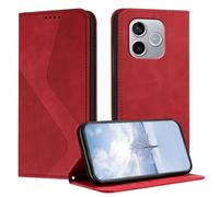 YUECXIN Custodia per HONOR 600 Lite 5G, Cover a Libro in Pelle PU Premium con [Portafoglio] [Supporto Stand] [Chiusura Magnetica] Protezione Antiurto Flip Case, Rosso