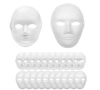 Yuedefly 20 maschere di carta bianca per fai da te, verniciabili, per cosplay, Halloween, martedì grasso, feste in maschera (10 donne + 10 uomini)