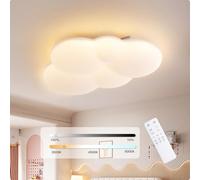 YUEEU Plafoniera Cameretta Bambini 30CM Dimmerabile Nuvola 32W 3000-6000K | Lampadario Camera da letto Lampade Led Soffitto Luce con Telecomando Bambina Bambino Schlafzimmer Luce Ragazza Nuvole